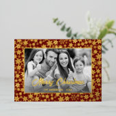 Familiefoto | Automatisch naar zwart en wit conver Folie Feestdagenkaart (Staand Voorkant)