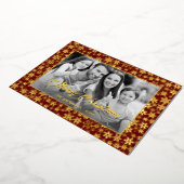 Familiefoto | Automatisch naar zwart en wit conver Folie Feestdagenkaart (Gedraaid)