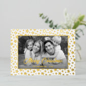 Familiefoto | Automatisch naar zwart en wit conver Folie Feestdagenkaart (Staand Voorkant)