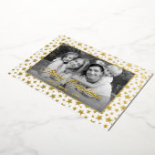 Familiefoto | Automatisch naar zwart en wit conver Folie Feestdagenkaart (Gedraaid)