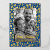 Familiefoto | Automatisch naar zwart en wit conver Folie Feestdagenkaart (Voorkant)