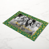 Familiefoto | Automatisch naar zwart en wit conver Folie Feestdagenkaart (Gedraaid)