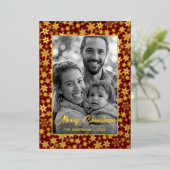 Familiefoto | Automatisch naar zwart en wit conver Folie Feestdagenkaart (Staand Voorkant)