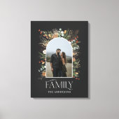 Familiefoto-boog waterverf botanisch elegant canvas afdruk (Voorkant)