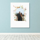 Familiefoto boog waterverf botanische elegante kan canvas afdruk (Insitu (Houten vloer))