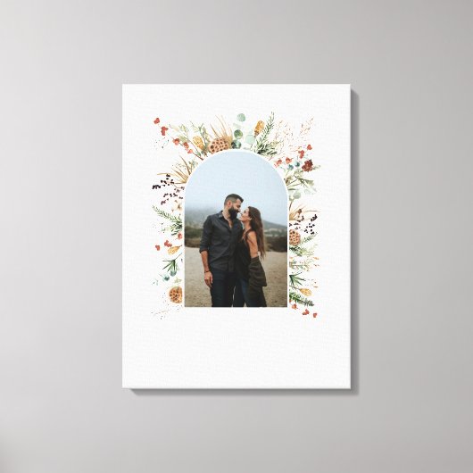 Familiefoto boog waterverf botanische elegante kan canvas afdruk (Voorkant)