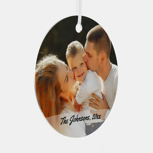 familiefoto chic calligrafie metalen ornament (Voorkant Rechts)