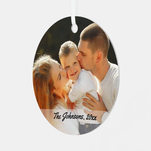 familiefoto chic calligrafie metalen ornament (Voorkant links)