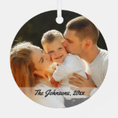 familiefoto chic calligrafie metalen ornament (Achterkant)