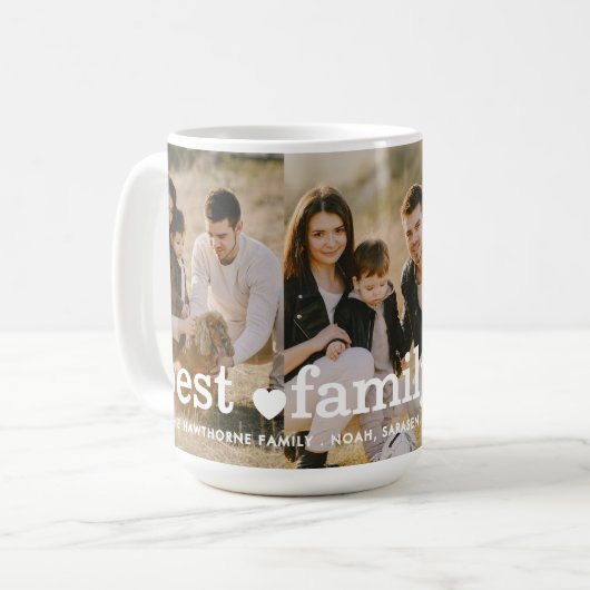 Familiefoto Collage 3 foto Beste familie ooit Scha Koffiemok (Voorkant links)