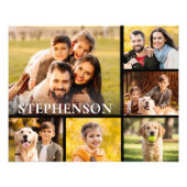 Familiefoto Collage 6 Afbeeldingen Naam Zwart Foto Afdruk (Voorkant)