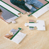 Familiefoto Collage 6 Afbeeldingen Wit Minimalist Legpuzzel (Zijkant)