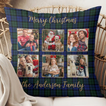 Familiefoto Collage 6 Custom Modern Holiday Plaid