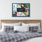 Familiefoto Collage Blauwgroen Blue Custom Canvas  (Insitu (Slaapkamer))
