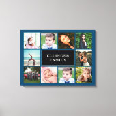 Familiefoto Collage Blauwgroen Blue Custom Canvas  (Voorkant)