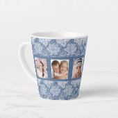 Familiefoto collage blue denim lace latte mok (Linkerhoek)