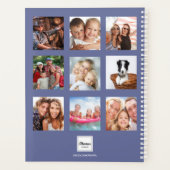 Familiefoto collage blue name script 2023 planner (Achterkant)