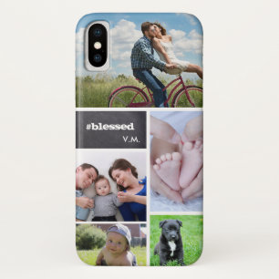 Familiefoto Collage Chalkboard gezegend Case-Mate iPhone Case