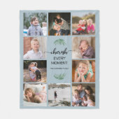 Familiefoto Collage Cherish each Moment Blue Fleece Deken (Voorkant)