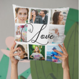 Familiefoto Collage Eenvoudige Liefde Kussen