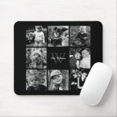 Familiefoto collage en monogram muismat (Met muis)