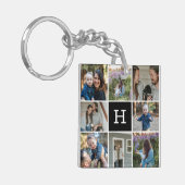 Familiefoto collage en monogram sleutelhanger (Voorkant Links)