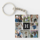 Familiefoto collage en monogram sleutelhanger (Voorkant)