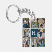 Familiefoto collage en monogram sleutelhanger (Voorkant Links)