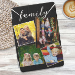 Familiefoto Collage Galerij Vier foto's iPad Mini Cover<br><div class="desc">Versier je iPad met favoriete foto's van je familie,  met deze aanpasbare hoes. Met ruimte voor vier van uw gekozen foto's,  heeft de cover de kop 'familie' bovenaan het ontwerp. Klik op 'Personaliseren' om uw afbeeldingen naar de sjabloon te uploaden. Een ideaal cadeau voor familieleden.</div>