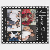 Familiefoto Collage Home voor de Feestdagen Fleece Deken (Voorkant (Horizontaal))