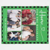 Familiefoto Collage Home voor de Feestdagen Fleece Deken (Voorkant (Horizontaal))