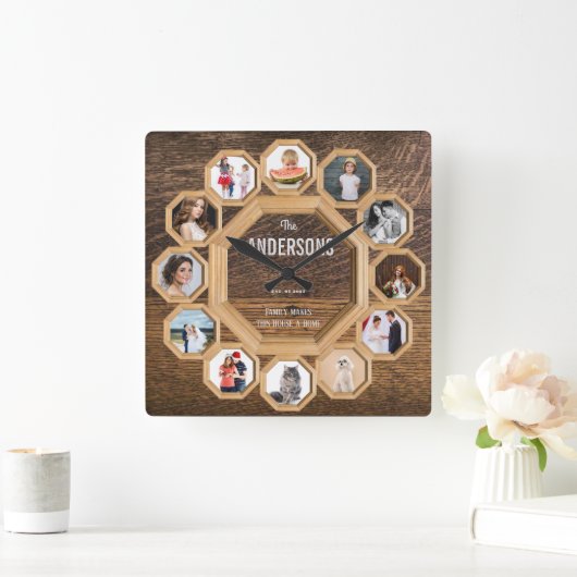  familiefoto collage houten lijsten Klok (Huis)