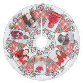 Familiefoto Collage Kerstkrans Wit + Rood Fleece Kerstboom Rok (Voorkant)