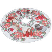Familiefoto Collage Kerstkrans Wit + Rood Fleece Kerstboom Rok (Gekanteld)