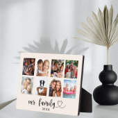 Familiefoto collage liefde hart script beige crème fotoplaat