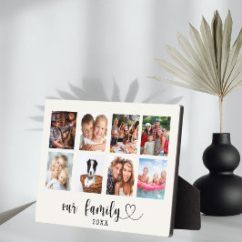 Familiefoto collage liefde hart script ivoor fotoplaat