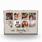 Familiefoto collage liefde hart script taupe fotoblokken (Voorkant)