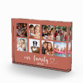 Familiefoto collage liefde hart script terracotta fotoblokken (Rechts)