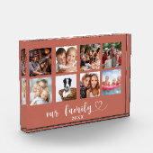 Familiefoto collage liefde hart script terracotta fotoblokken (Links)