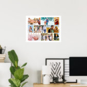 Familiefoto Collage Masonry Style White Poster (Thuiskantoor)