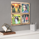Familiefoto collage op rustieke schuur hout canvas fototegel<br><div class="desc">Familiefotocollage op rustiek schuurhout,  canvaskunst. U kunt uw eigen foto's toevoegen om te personaliseren.</div>