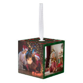 Familiefoto Collage Plaid Merry Bright Christmas Decoratie (Achter hoekig)