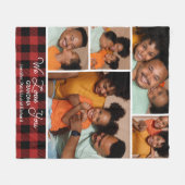 Familiefoto Collage Red Buffalo Plaid Fleece Deken (Voorkant (Horizontaal))