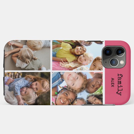 Familiefoto Collage Roze 4 Afbeelding I Telefoonho Case-Mate iPhone Case (Achterkant (horizontaal))