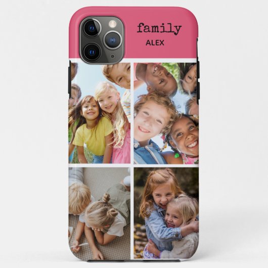 Familiefoto Collage Roze 4 Afbeelding I Telefoonho Case-Mate iPhone Case (Achterkant)