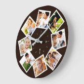 Familiefoto Collage Rustic Farmhouse Dark Brown Grote Klok (Hoek)