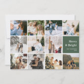 Familiefoto Collage Vrolijk en helder Kerstmis Feestdagenkaart (Voorkant)