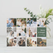 Familiefoto Collage Vrolijk en helder Kerstmis Feestdagenkaart (Staand voorkant)