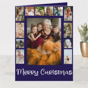 Familiefoto Collage Vrolijk Kerstfeest Kaart