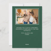 Familiefoto Collage Vrolijk Kerstgroen Feestdagenkaart (Achterkant)